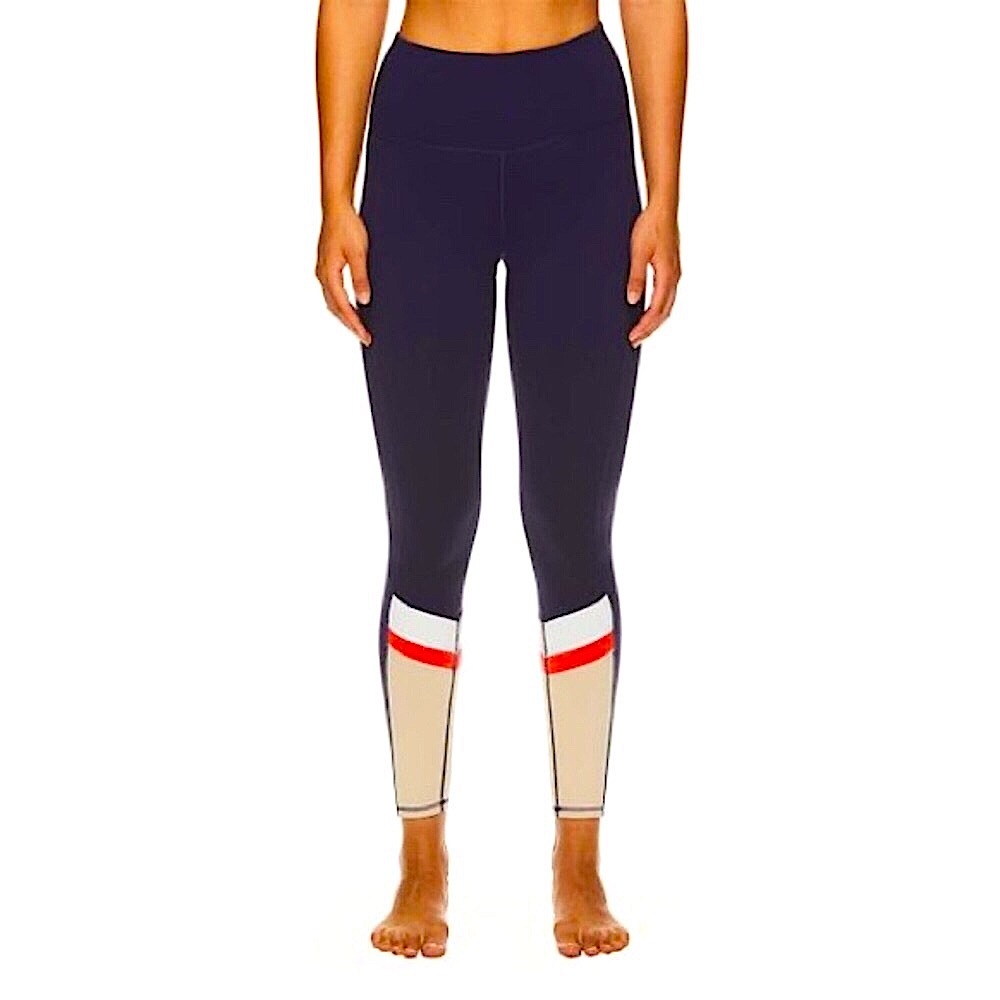 NWT Maritime Blue Tribeca Color Block 7/8 Legging, Sz. S